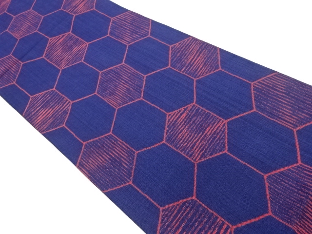 亀甲模様織出し袋帯